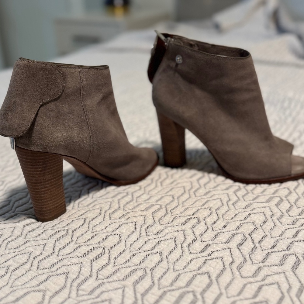 Coach Suede Peep Toe Bootie/Shoe